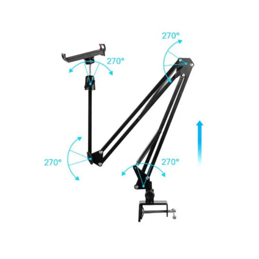 Phone Tablet Holder for Bed, Cell Phone Tablet Stand for Desk, Adjustable Tablet Phone Mount Holder
