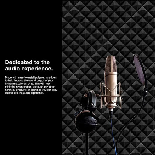 12pc Acoustic Pyramid Home Studio Sound Proof Foam Panels 30cm x30cm