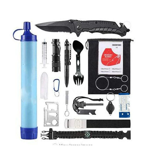20 Piece Camping/Survival Kit (Black)