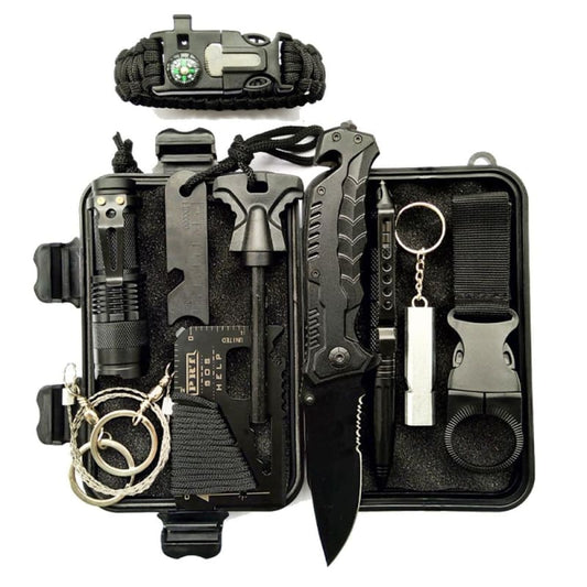 10 Piece Survival Kit (Black)